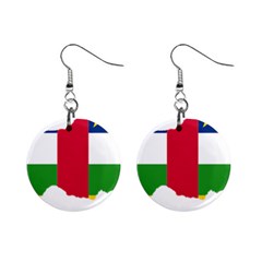 Central African Republic Flag Map Mini Button Earrings by Sapixe