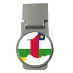 Central African Republic Flag Map Money Clips (Round)  Front