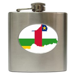 Central African Republic Flag Map Hip Flask (6 Oz) by Sapixe