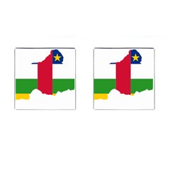 Central African Republic Flag Map Cufflinks (square) by Sapixe