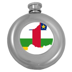 Central African Republic Flag Map Round Hip Flask (5 Oz) by Sapixe