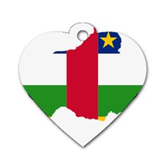 Central African Republic Flag Map Dog Tag Heart (one Side) by Sapixe