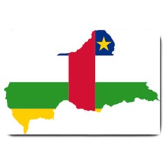 Central African Republic Flag Map Large Doormat  by Sapixe