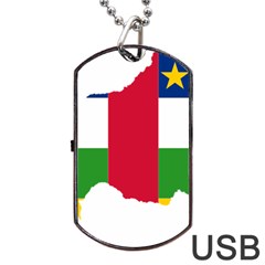 Central African Republic Flag Map Dog Tag Usb Flash (two Sides) by Sapixe