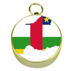 Central African Republic Flag Map Gold Compasses by Sapixe