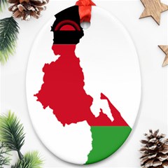 Malawi Flag Map Geography Outline Ornament (oval) by Sapixe