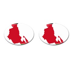 Malawi Flag Map Geography Outline Cufflinks (oval) by Sapixe