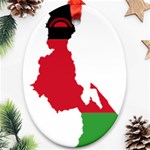 Malawi Flag Map Geography Outline Oval Ornament (Two Sides) Back