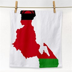 Malawi Flag Map Geography Outline Face Towel by Sapixe