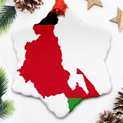 Malawi Flag Map Geography Outline Snowflake Ornament (two Sides) by Sapixe