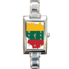 Lithuania Country Europe Flag Rectangle Italian Charm Watch by Sapixe