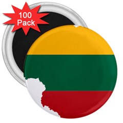 Lithuania Country Europe Flag 3  Magnets (100 Pack) by Sapixe