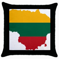 Lithuania Country Europe Flag Throw Pillow Case (black) by Sapixe