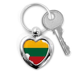 Lithuania Country Europe Flag Key Chain (heart) by Sapixe