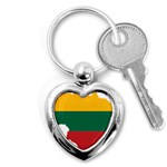 Lithuania Country Europe Flag Key Chain (Heart) Front