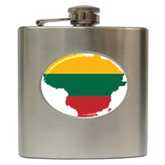 Lithuania Country Europe Flag Hip Flask (6 Oz) by Sapixe