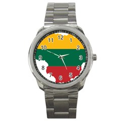 Lithuania Country Europe Flag Sport Metal Watch by Sapixe