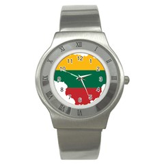 Lithuania Country Europe Flag Stainless Steel Watch by Sapixe