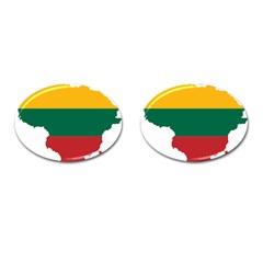 Lithuania Country Europe Flag Cufflinks (oval) by Sapixe