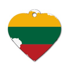 Lithuania Country Europe Flag Dog Tag Heart (two Sides) by Sapixe