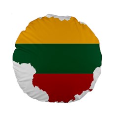 Lithuania Country Europe Flag Standard 15  Premium Flano Round Cushions by Sapixe