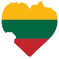 Lithuania Country Europe Flag Wooden Puzzle Heart