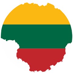 Lithuania Country Europe Flag Wooden Puzzle Round