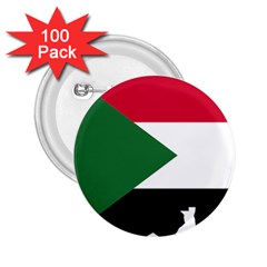 Sudan Flag Map Geography Outline 2 25  Buttons (100 Pack)  by Sapixe