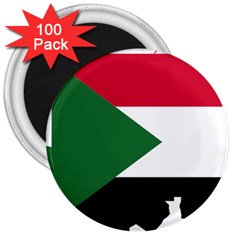 Sudan Flag Map Geography Outline 3  Magnets (100 Pack) by Sapixe