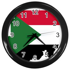 Sudan Flag Map Geography Outline Wall Clock (black)