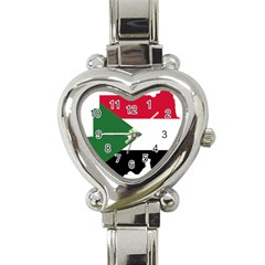 Sudan Flag Map Geography Outline Heart Italian Charm Watch by Sapixe