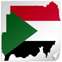 Sudan Flag Map Geography Outline Canvas 16  X 16  by Sapixe