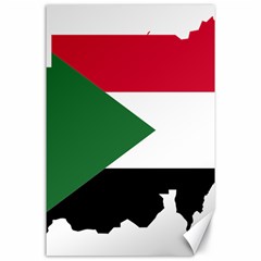 Sudan Flag Map Geography Outline Canvas 24  X 36  by Sapixe