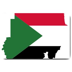 Sudan Flag Map Geography Outline Large Doormat  by Sapixe