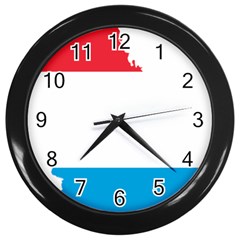 Luxembourg Country Europe Flag Wall Clock (black)