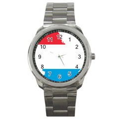 Luxembourg Country Europe Flag Sport Metal Watch by Sapixe