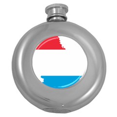 Luxembourg Country Europe Flag Round Hip Flask (5 Oz) by Sapixe