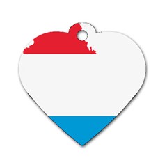 Luxembourg Country Europe Flag Dog Tag Heart (one Side) by Sapixe