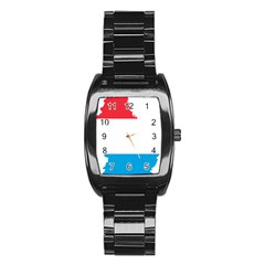 Luxembourg Country Europe Flag Stainless Steel Barrel Watch by Sapixe