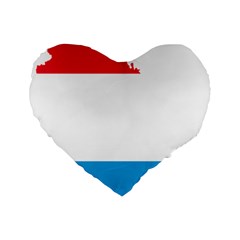 Luxembourg Country Europe Flag Standard 16  Premium Flano Heart Shape Cushions by Sapixe