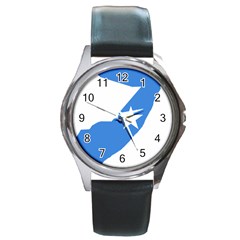 Somalia Flag Map Geography Outline Round Metal Watch by Sapixe