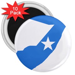 Somalia Flag Map Geography Outline 3  Magnets (10 Pack)  by Sapixe