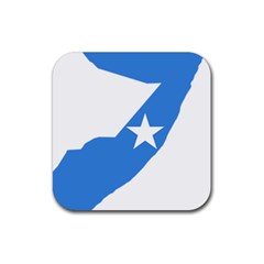 Somalia Flag Map Geography Outline Rubber Coaster (square)  by Sapixe