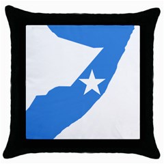 Somalia Flag Map Geography Outline Throw Pillow Case (black) by Sapixe