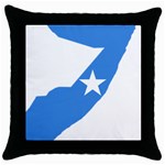 Somalia Flag Map Geography Outline Throw Pillow Case (Black) Front