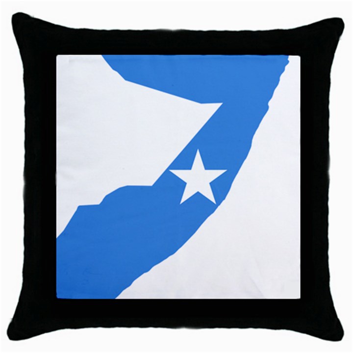 Somalia Flag Map Geography Outline Throw Pillow Case (Black)