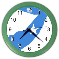 Somalia Flag Map Geography Outline Color Wall Clock by Sapixe