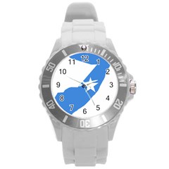 Somalia Flag Map Geography Outline Round Plastic Sport Watch (l) by Sapixe