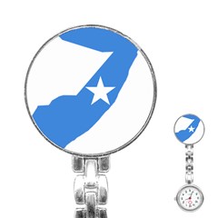 Somalia Flag Map Geography Outline Stainless Steel Nurses Watch