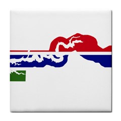 Gambia Flag Map Geography Outline Tile Coaster by Sapixe